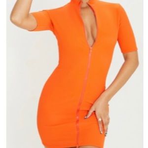 Worn once. Orange dress